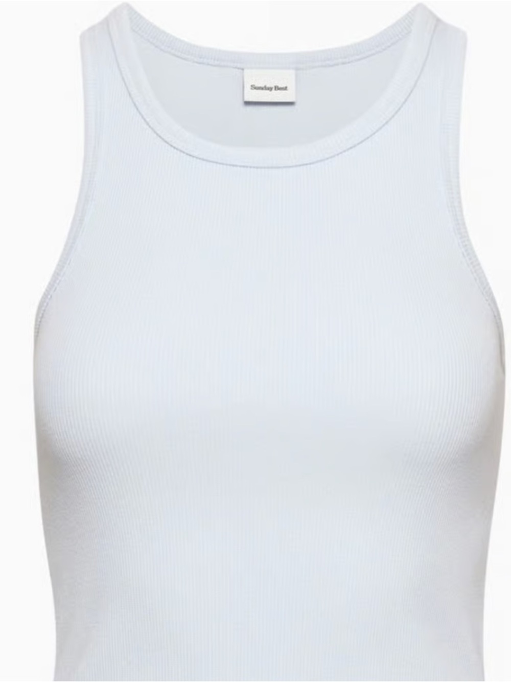 Aritzia Sunday Best Women's White Ribbed Tank Top